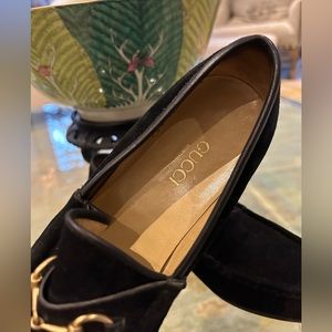 Size 39.5 Gucci black suede loafers